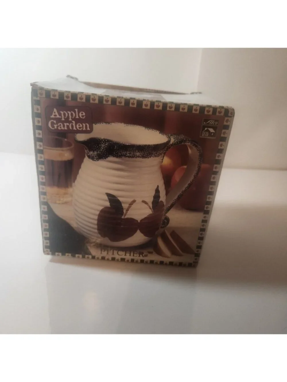 Alco Industries Apple Garden Ceramic Pitcher small new in box.